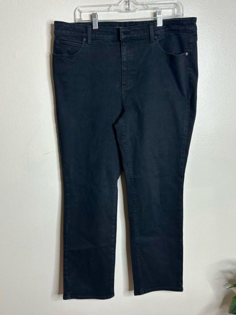 Talbots Jeans Womens 16 Petite Flawless High Waist Straight Leg Dark Denim